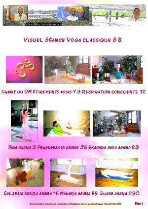 Ref 153 Séance yoga traditionnel avec Bernard, relaxation S 8 Vidéo 1h